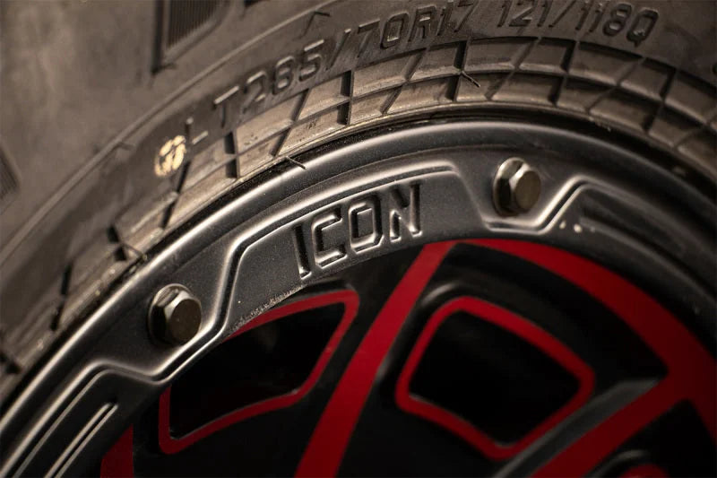 ICON Victory 17x8.5 6x135 6mm Offset 5in BS Satin Black w/Red Tint Wheel - Additional View 5
