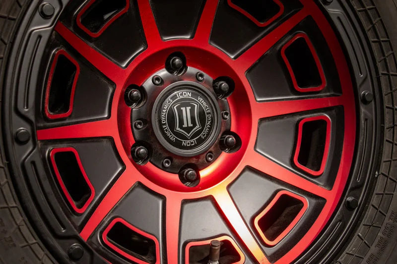 ICON Victory 17x8.5 6x135 6mm Offset 5in BS Satin Black w/Red Tint Wheel - Additional View 7