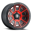 Load image into Gallery viewer, ICON Victory17x8.5 6x5.5 0mm Offset 4.75in BS Satin Black w/Red Tint Wheel - Main Product View