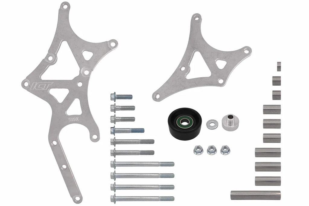 ICT Billet LS Truck Alternator and Power Steering Kit Drive 551519X-3