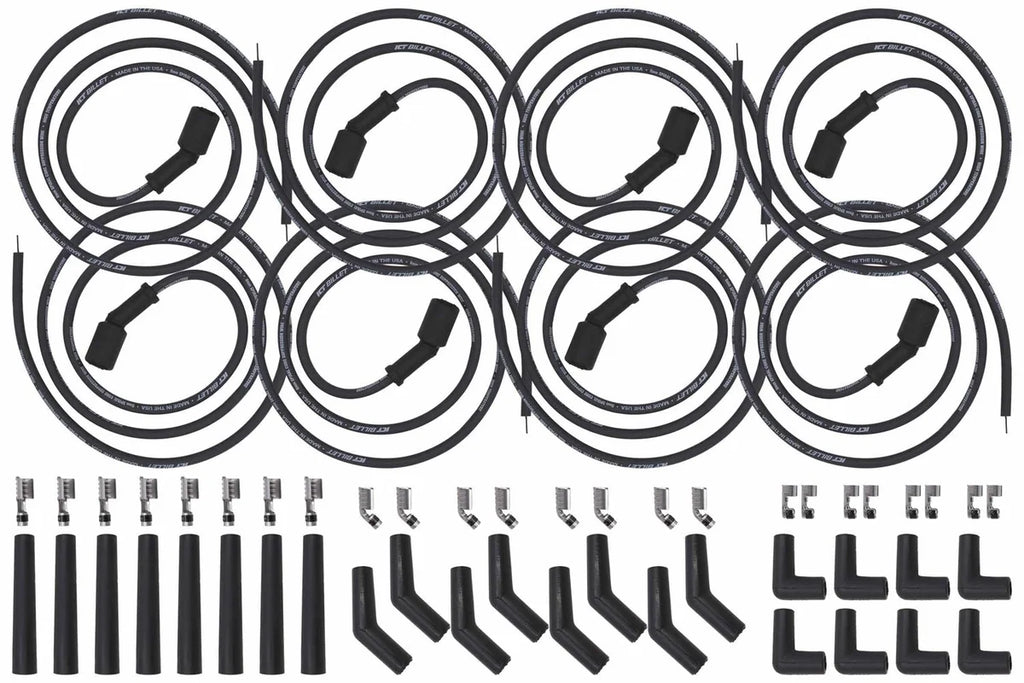 ICT Billet Universal Spark Plug Wir e Set Remote Coil 551083