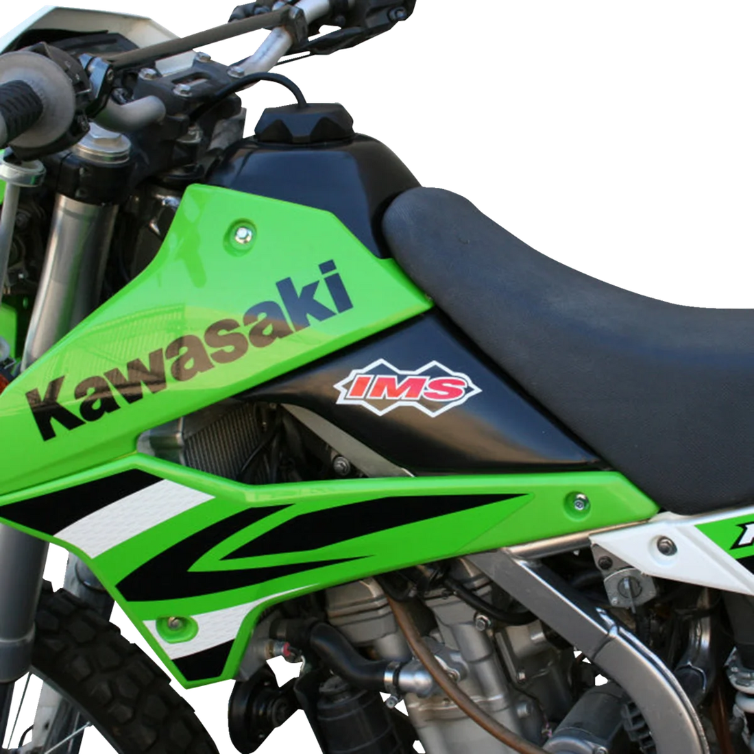 IMS Large-Capacity Gas Tank - Black - Kawasaki - 2.7 Gallon 113159-BK1 - Back View