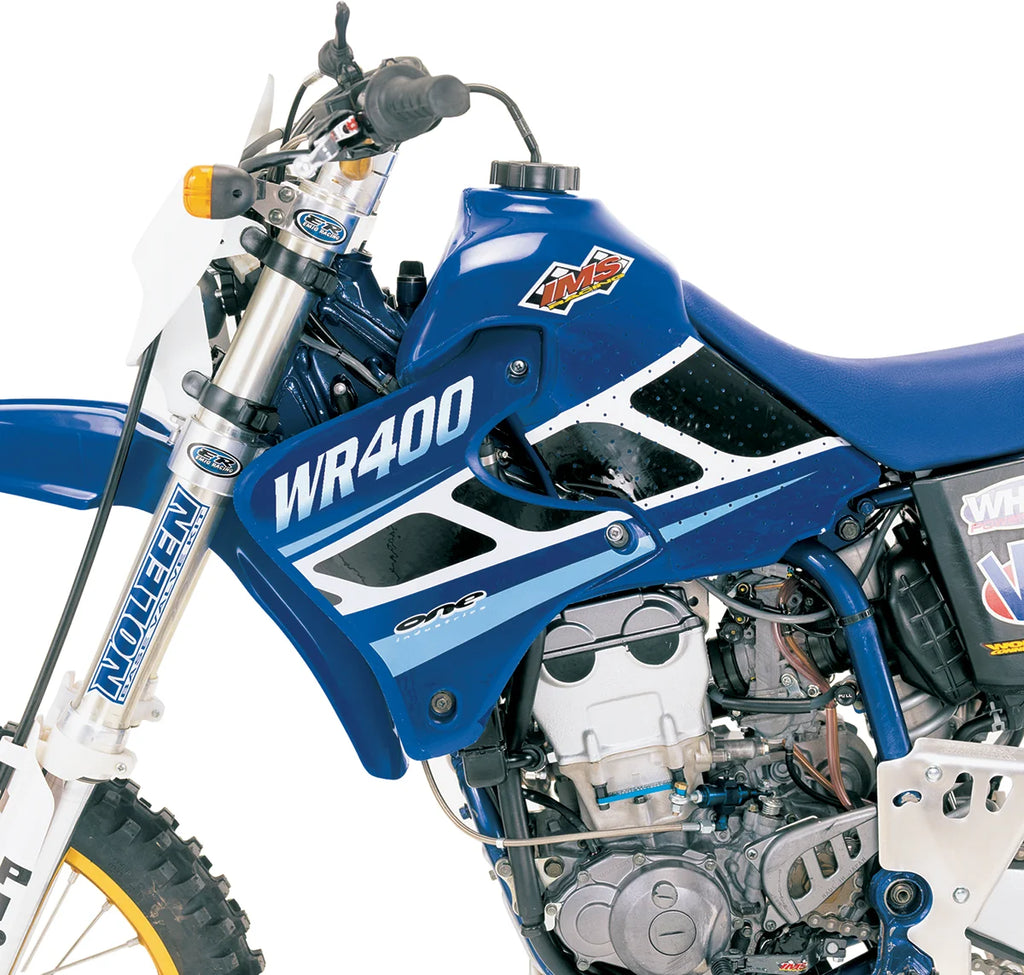 IMS Large-Capacity Gas Tank - Blue - Yamaha - 4.0 Gallon - Side View
