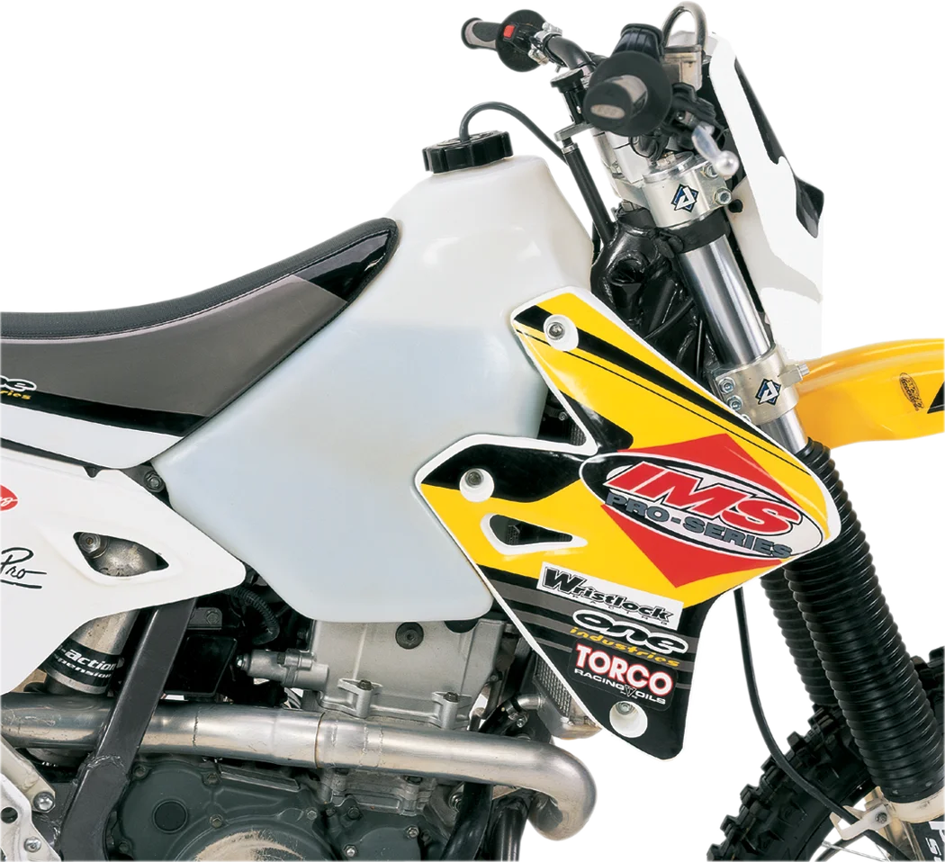 IMS Large-Capacity Gas Tank - Natural - Kawasaki/Suzuki - 3.2 Gallon 115520-N2 - Side View