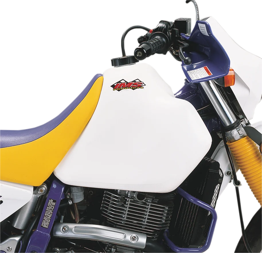 IMS Large-Capacity Gas Tank - White - Suzuki - 3.5 Gallon - Side View