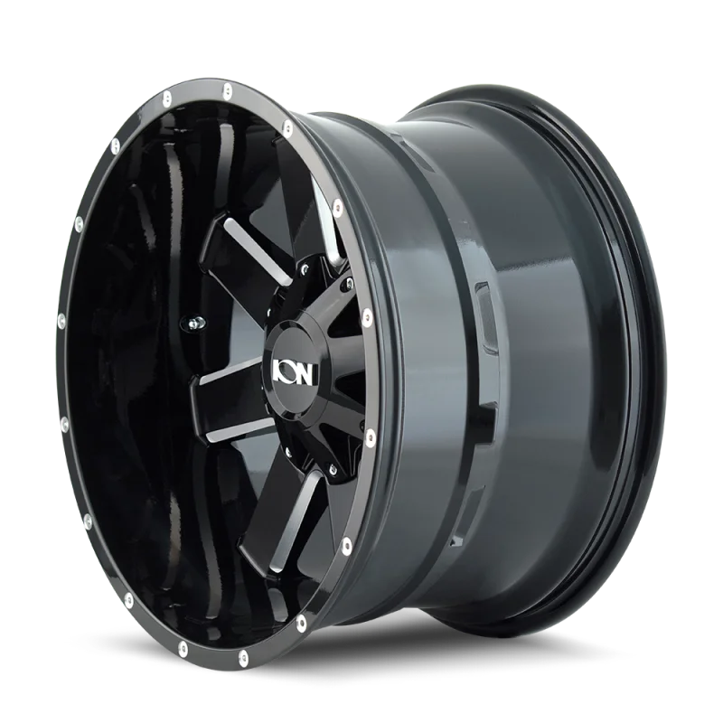 ION Type 141 18x9 / 8x180 BP / 0mm Offset / 124.1mm Hub Gloss Black Milled Wheel - Main Product View