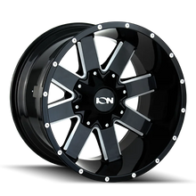 Load image into Gallery viewer, ION Type 141 20x9 / 5x127 BP / 0mm Offset / 87mm Hub Gloss Black Milled Wheel - Side View