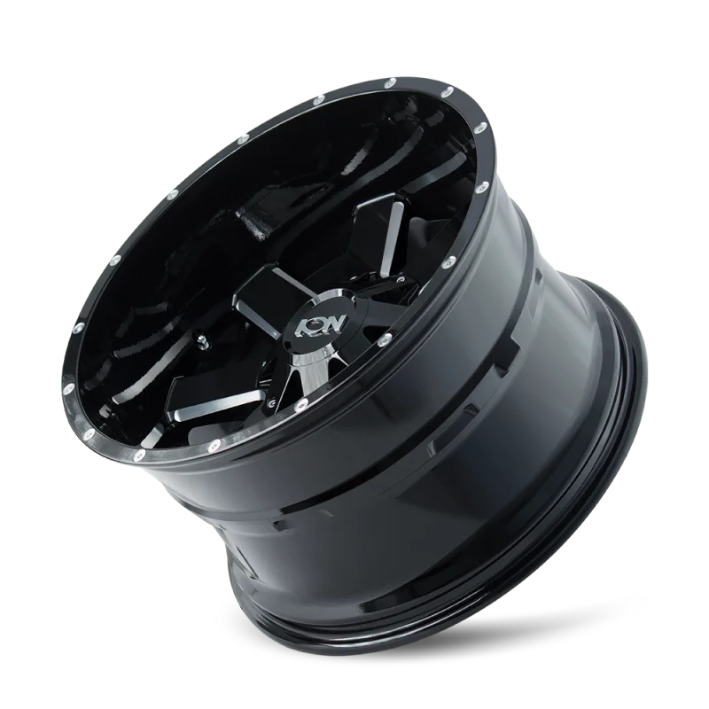 ION Type 141 20x9 / 8x180 BP / 18mm Offset / 124.1mm Hub Gloss Black Milled Wheel - Detail View