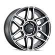 Load image into Gallery viewer, ION Type 146 20x10 / 5x127 BP / -19mm Offset / 78.1mm Hub Matte Black W/Machined Dart Tint Wheel - Side View