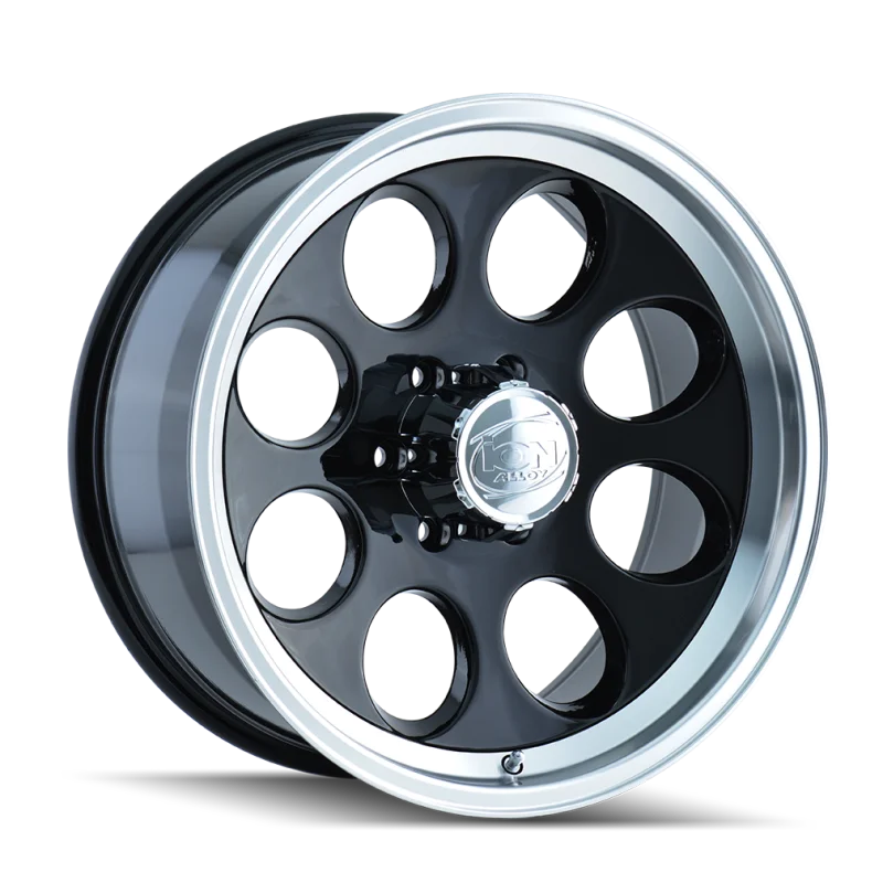 ION Type 171 16x8 / 5x135 BP / -5mm Offset / 87mm Hub Black/Machined Wheel - Side View