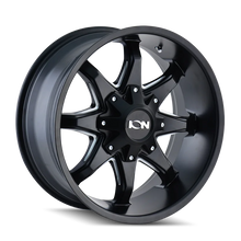 Load image into Gallery viewer, ION Type 181 17x9 / 5x114.3 BP / -12mm Offset / 87mm Hub Satin Black/Milled Spokes Wheel - Main Product View