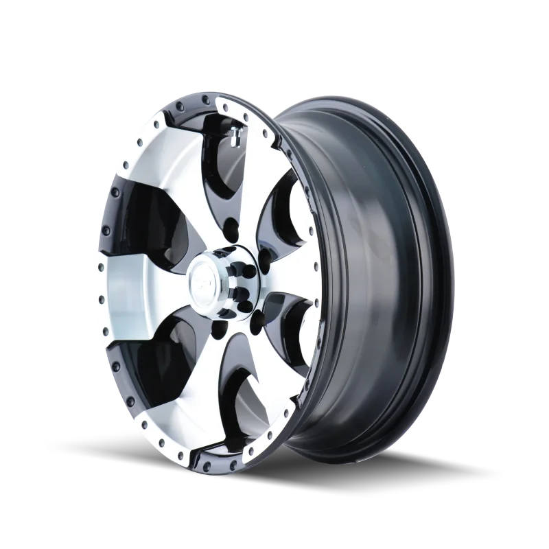 ION Wheels Type 136 14x6 / 5x114.3 BP / 0mm Offset / 83.82mm Hub Black/Machined Wheel fits 1957-1998 American Motors / Chr...