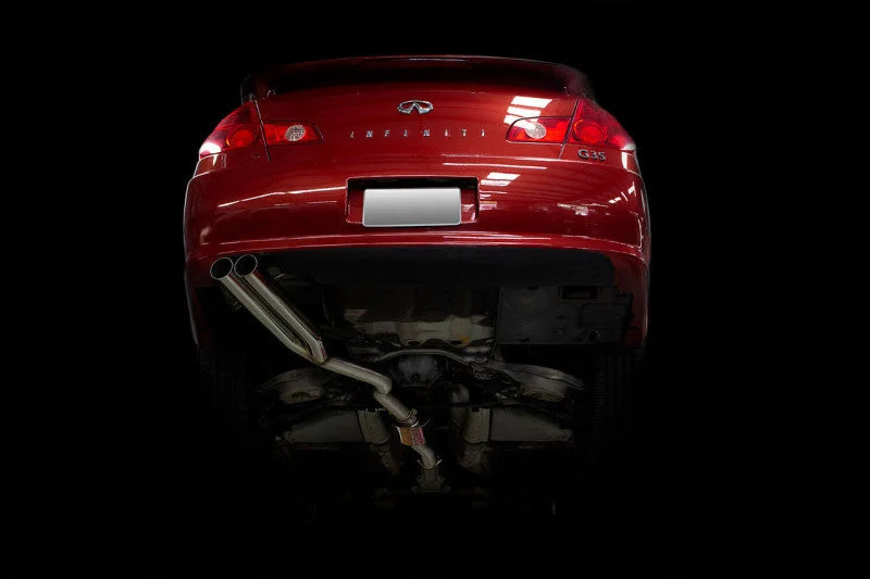 ISR Performance EP (Straight Pipes) Dual Tip Exhaust - 05-06 Infiniti G35 Sedan - Side View