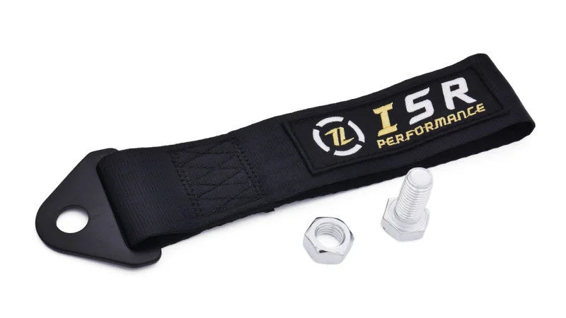 ISR Performance Universal Racing Tow Strap - Black - Detail View