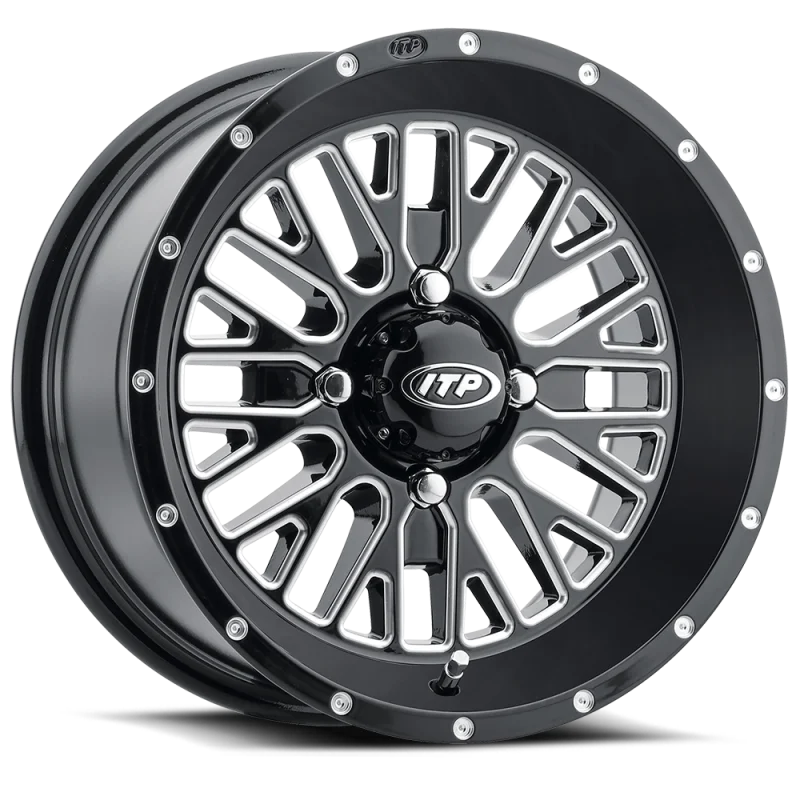 ITP Momentum 15x7 / 4x137 BP / 30mm Offset Black w/ Milled Accents Wheel