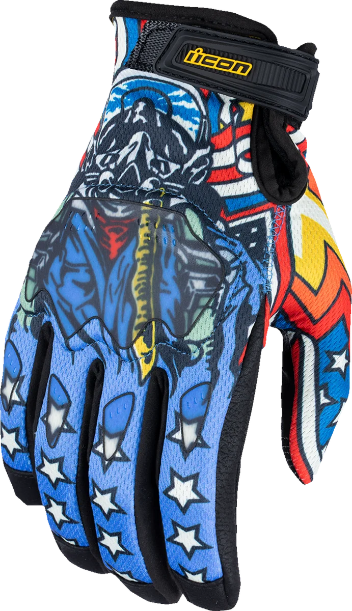 Icon - Hooligan™ CE Flyboy Gloves - Blue - Large - 33014711 - Installation View