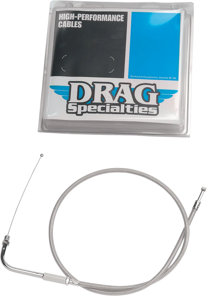 Idle Cable - 31-3/4" - Braided DragSpecialties 5341900B - Side View