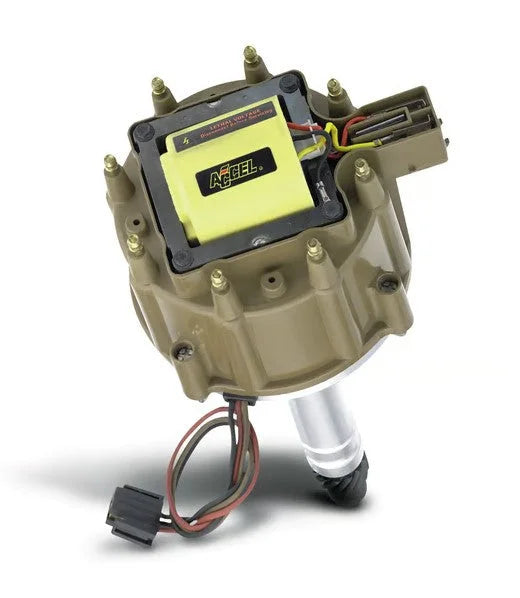 Ignition Coil-Brute Thunder-High RPM HEI in-cap 1973-1991 RED/YELLOW PRI WIRE ACCEL - Side View