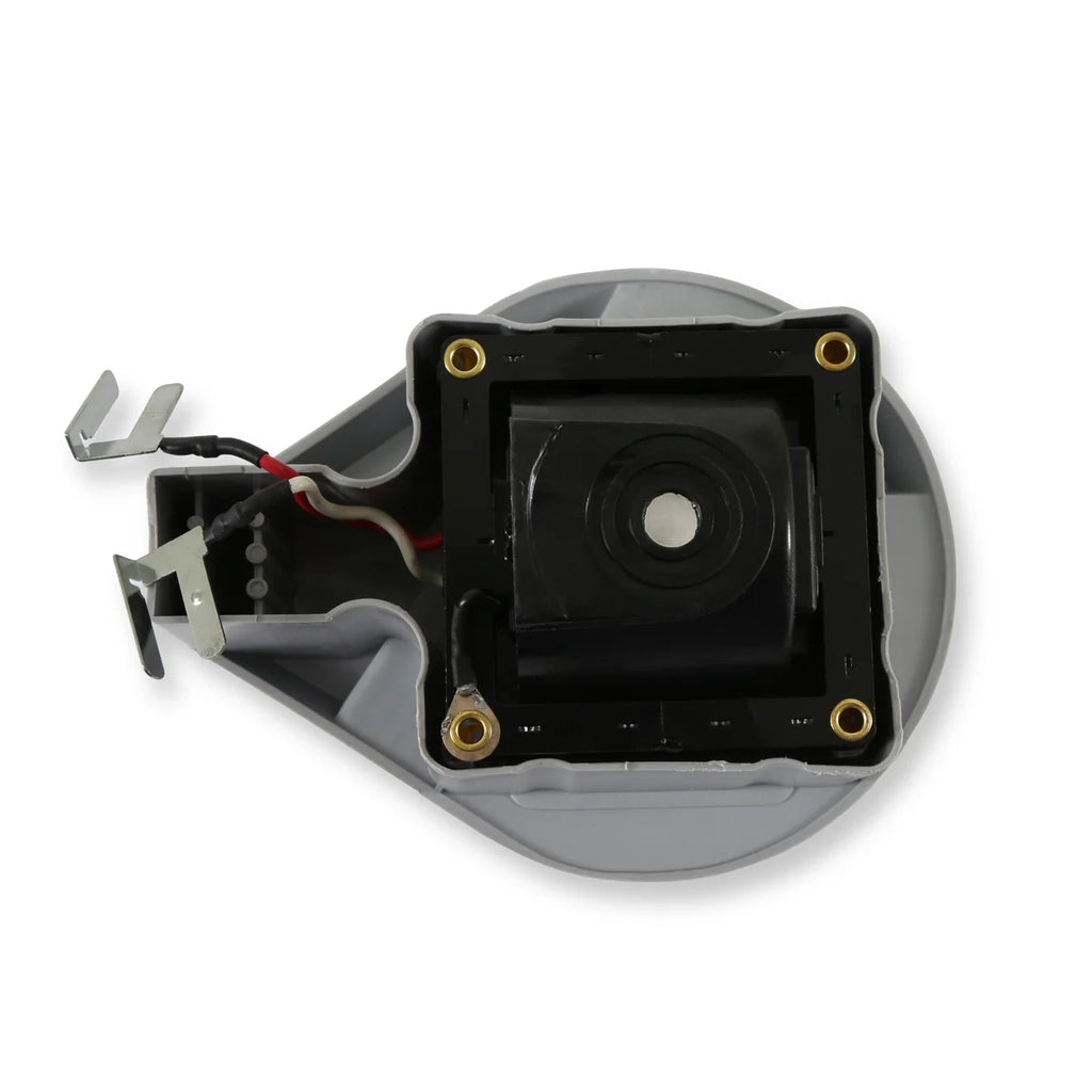 Ignition Coil - SuperCoil - HEI in Cap - 1973-1997 - Red and White Pri Wire ACCEL - Back View