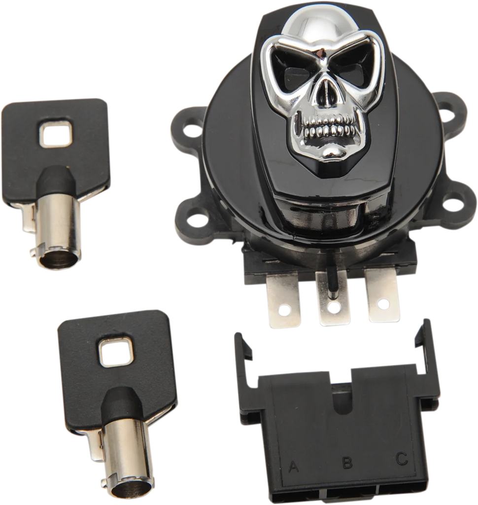 Ignition Switch - Skull - Black DragSpecialties 21-0209GBSKD - Main Product View