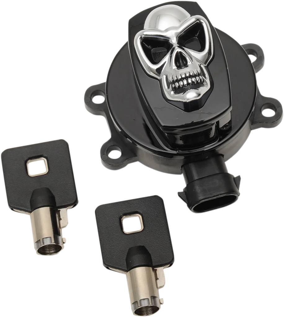 Ignition Switch - Skull - Black DragSpecialties E21-0214GBSKD - Main Product View