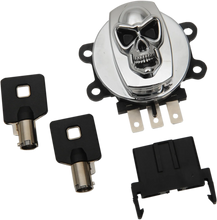Load image into Gallery viewer, Ignition Switch - Skull - Black DragSpecialties E21-0214GBSKD - Back View