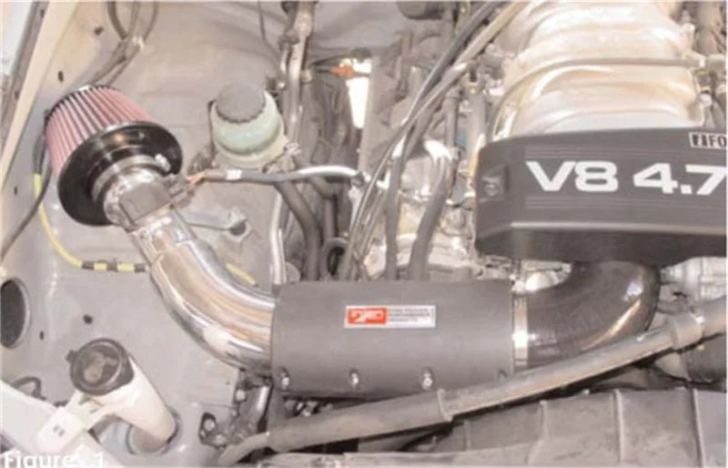 Injen 00-04 Tundra / Sequoia 4.7L V8 & Power Shield only Polished Power-Flow Air Intake System - Installation View
