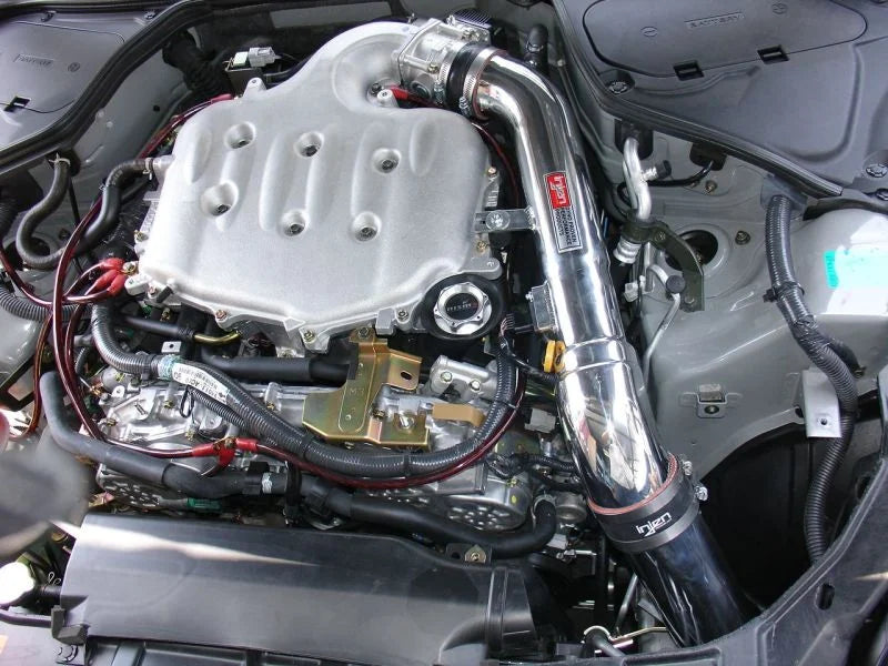 Injen 03-06 G35 AT/MT Coupe Black Cold Air Intake - Back View