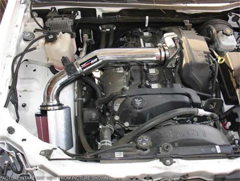 Injen 04-06 Colorado / Canyon 3.5L 5 Cyl. (incl. Diamond plate heat shield) Wrinkle Black Power-Flow - Installation View