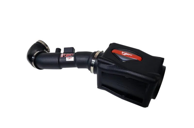 Injen 04-10 QX56 / 04-12 Amada/Titan V8 5.6L w/Power Box Wrinkle Black Power-Flow Air Intake System - Side View
