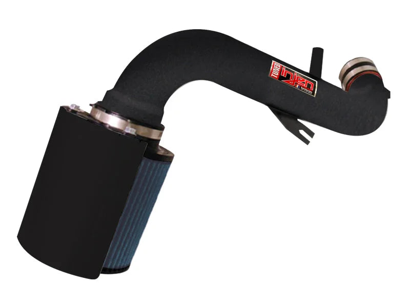 Injen 05-06 Dakota / 06-07 Raider 4.7L V8 Power-Flow (incl. Diamond plate heat shield) Wrinkle Black - Side View