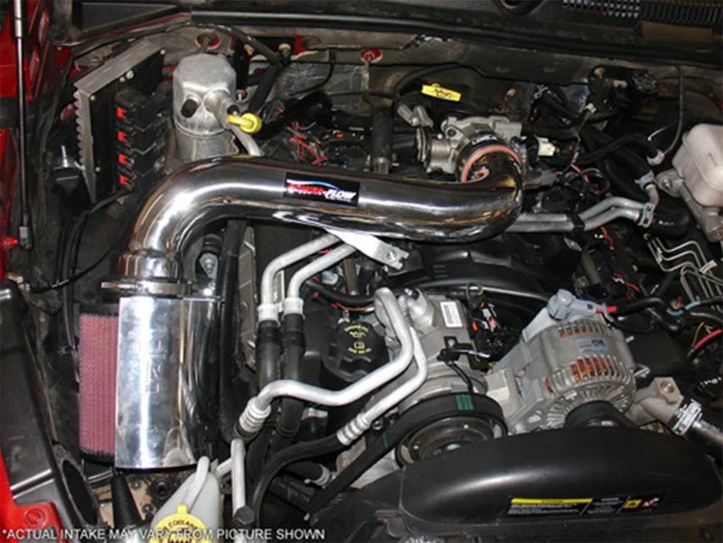 Injen 05-06 Dakota / 06-07 Raider 4.7L V8 Power-Flow (incl. Diamond plate heat shield) Wrinkle Black - Installation View