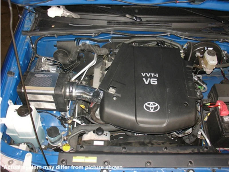 Injen 05-09 Tacoma X-Runner 4.0L V6 w/ Power Box Wrinkle Black Power-Flow Air Intake System - Back View