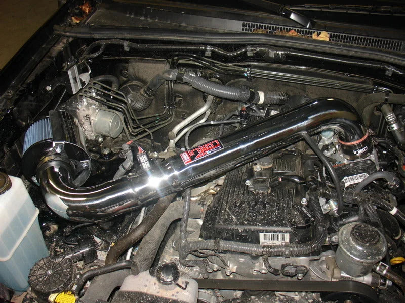 Injen 05-20  Toyota Tacoma 2.7L  Wrinkle Blk Power-Flow Air Intake w/MR Tech/Heat Shield/Nano Filter - Detail View
