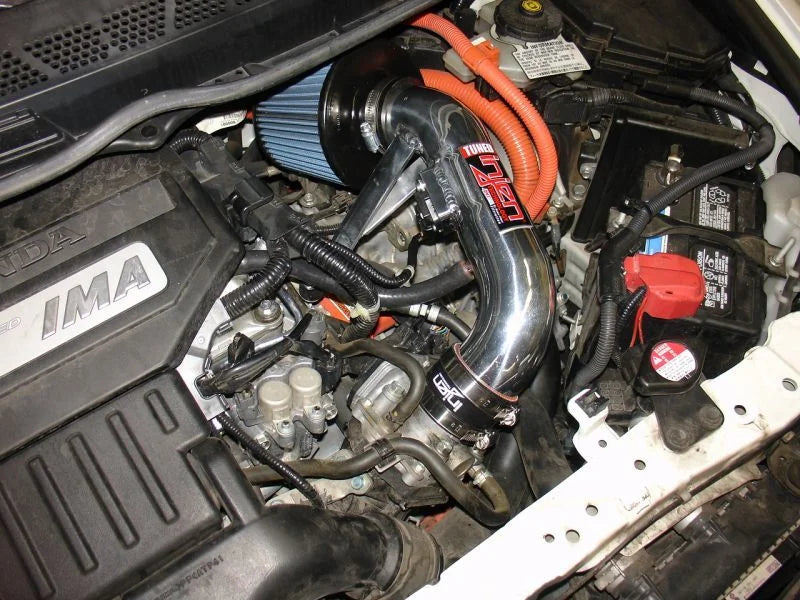 Injen 06-11 Honda Civic Hybrid 1.3L 4 cyl Black Dyno-Tuned Air Intake w/ Web Nano-Fiber Filter - Side View