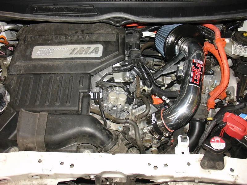 Injen 06-11 Honda Civic Hybrid 1.3L 4 cyl Polished Dyno-Tuned Air Intake w/ Web Nano-Fiber Filter - Detail View