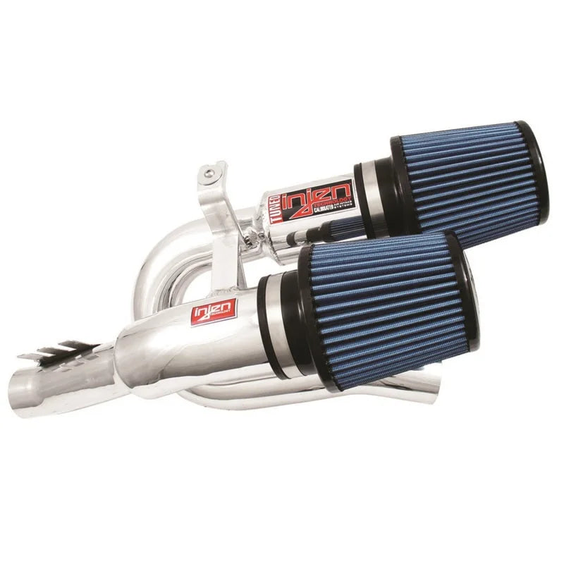 Injen 07-09 335i E92 / 08-09 135i E82 3.0L L6 Twin intake Polished Short Ram Intake - Side View