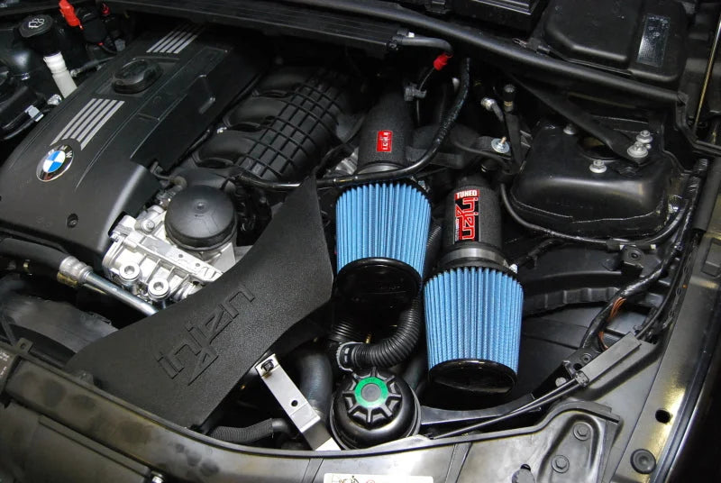 Injen 07-09 335i E92 / 08-09 135i E82 3.0L L6 Twin intake Polished Short Ram Intake - Detail View