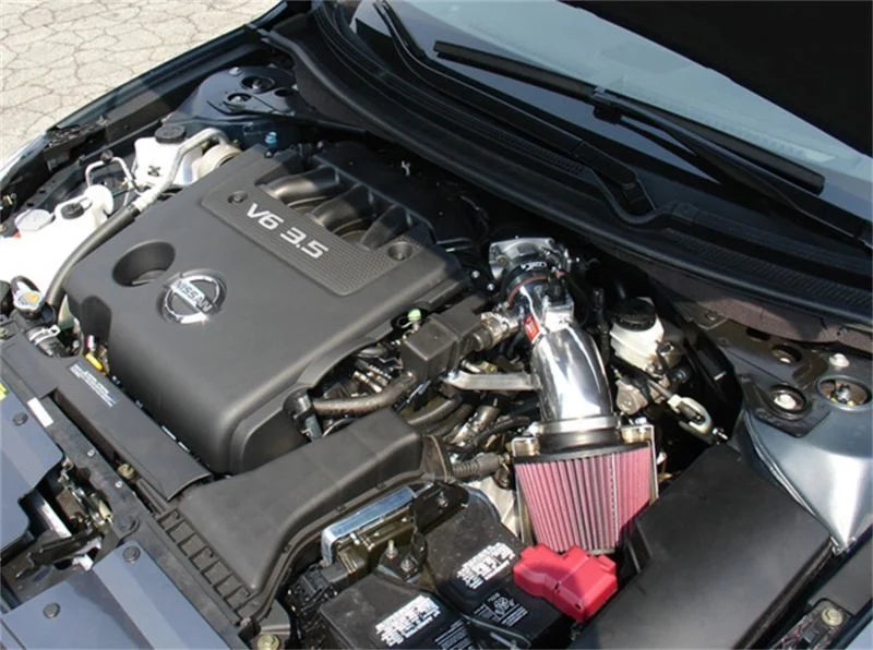 Injen 07-09 Altima 3.5L V6 Coupe & Sedan w/ Heat Shield Polished Short Ram Intake - Installation View