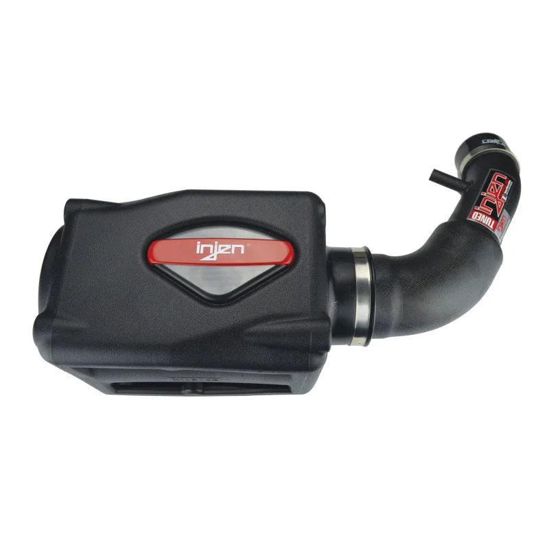 Injen 07-09 Wrangler 3.8L V6 w/ Box Wrinkle Black Power-Flow Air Intake System - Side View