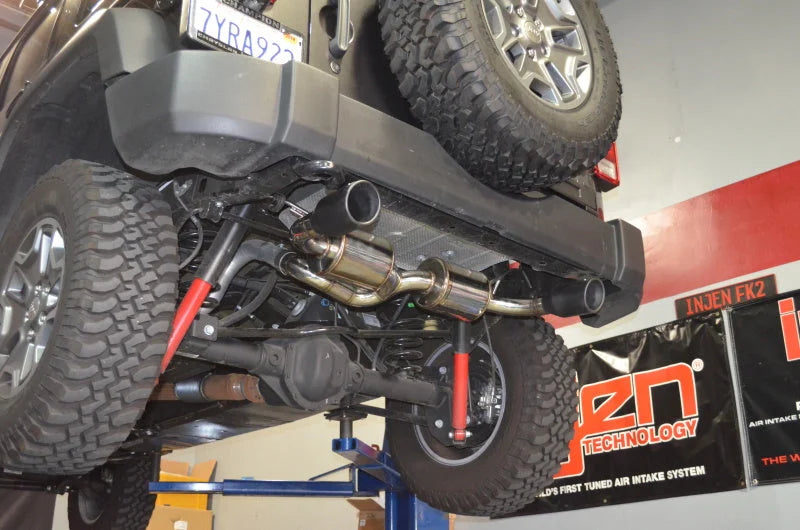 Injen 07-17 Jeep Wrangler JK 3.6L/3.8L 63mm Polished Axle-back Exhaust - Side View
