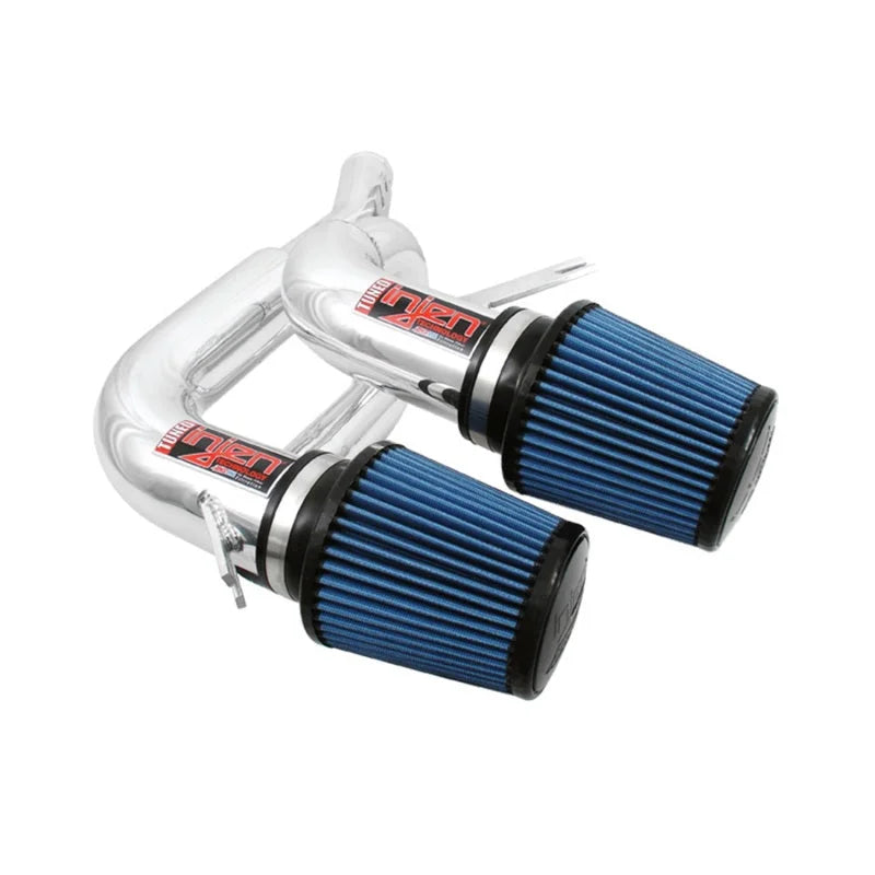 Injen 08-09 535i E60 3.0L L6 Twin intake & AMSOIL Filters Polished Short Ram Intake - Side View