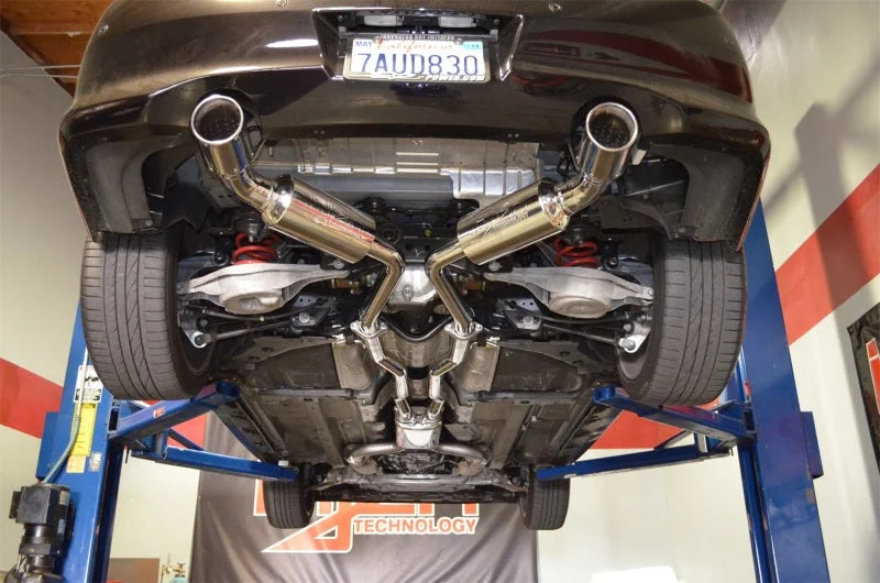 Injen 08-13 Infiniti G37/G37 IPL Coupe 3.7L 76mm Stainless Steel Exhaust w/ Titanium Tips - Side View