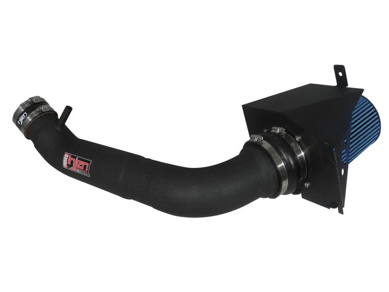 Injen 09-10 Ford F-150 2 valve V8 4.6L Wrinkle Black Power-Flow Air Intake System - Side View