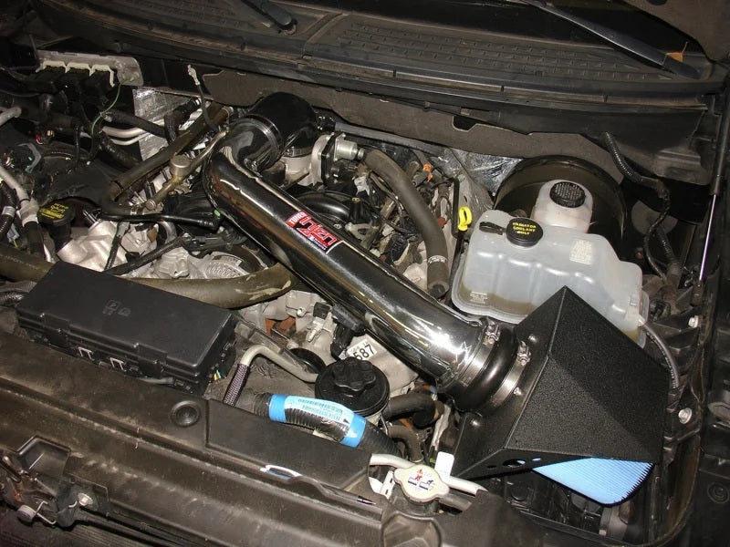 Injen 09-10 Ford F-150 V8 5.4L Wrinkle Black Power-Flow Air Intake System - Detail View