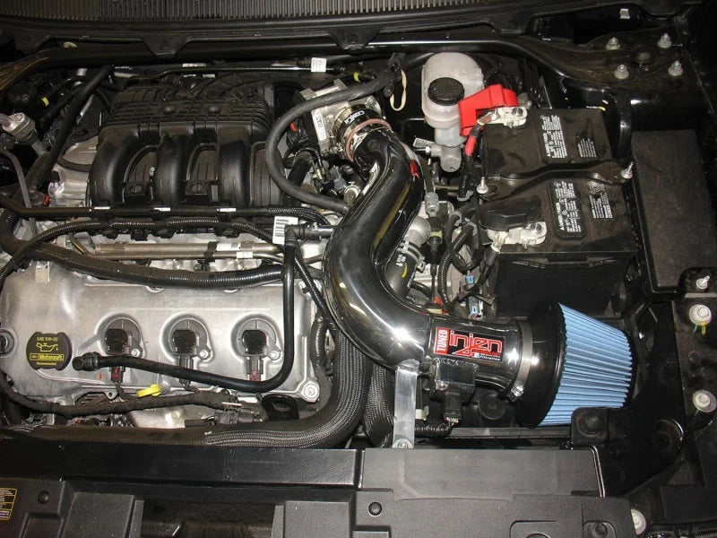 Injen 09-11 Ford Flex 3.5L V6 Power-Flow w/ Power Box Wrinkle Black Air Intake System - Back View
