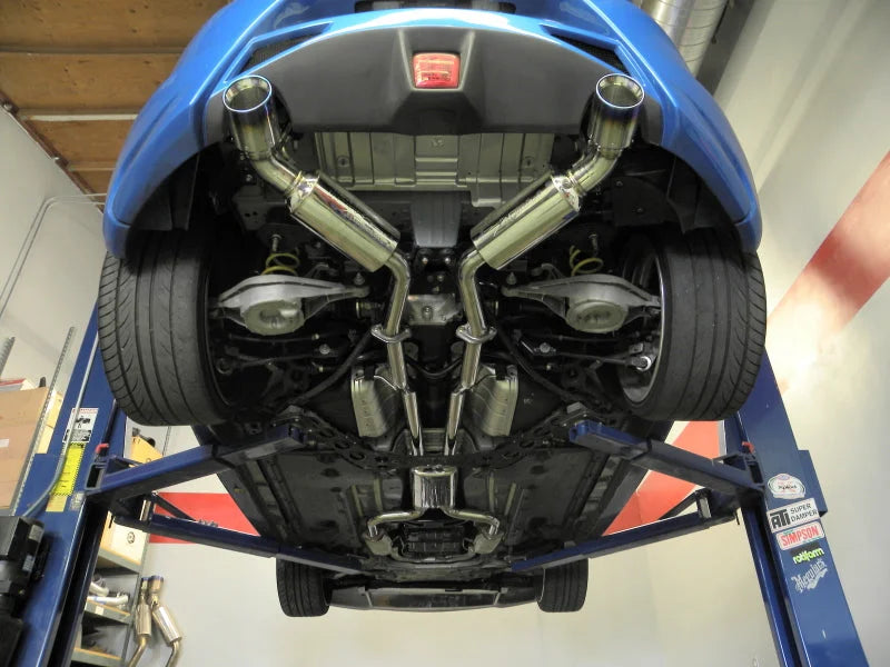 Injen 09-20 Nissan 370Z Dual 60mm SS Cat-Back Exhaust w/ Built In Resonated X-Pipe - Detail View