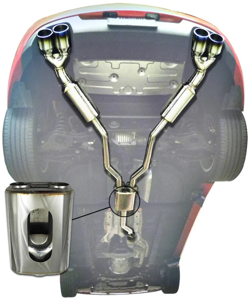 Injen 10-13 Hyundai Genesis Coupe 2.0L(t) 4cyl SS Exhaust w/ 76mm Y-Pipe Resonator/Molded SS Flanges - Main Product View