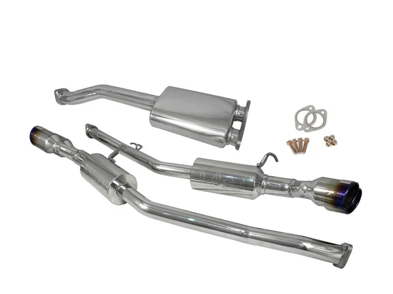 Injen 10-13 Hyundai Genesis Coupe 2.0L(t) 4cyl SS Exhaust w/ 76mm Y-Pipe Resonator/Molded SS Flanges - Back View
