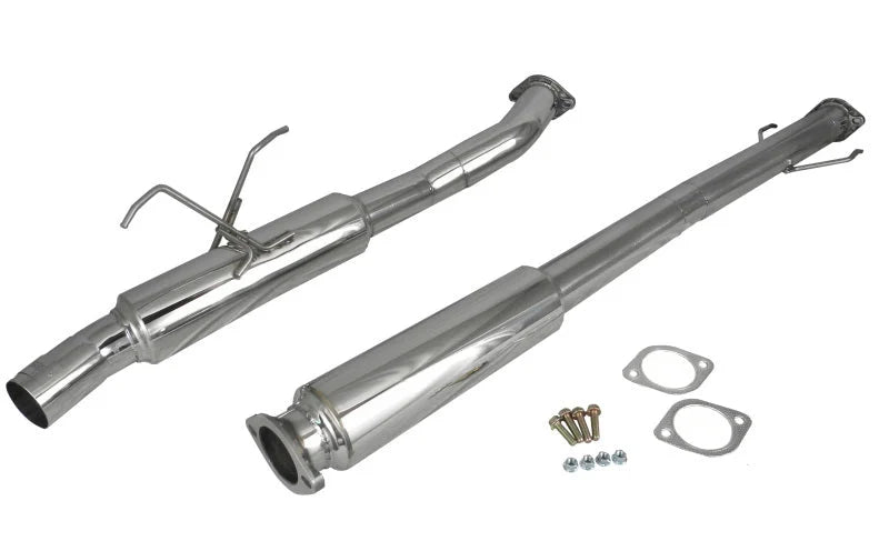 Injen 11-17 Nissan Juke (incl Nismo) 3 Polished Stainless Steel Full Catback Exhaust - Side View
